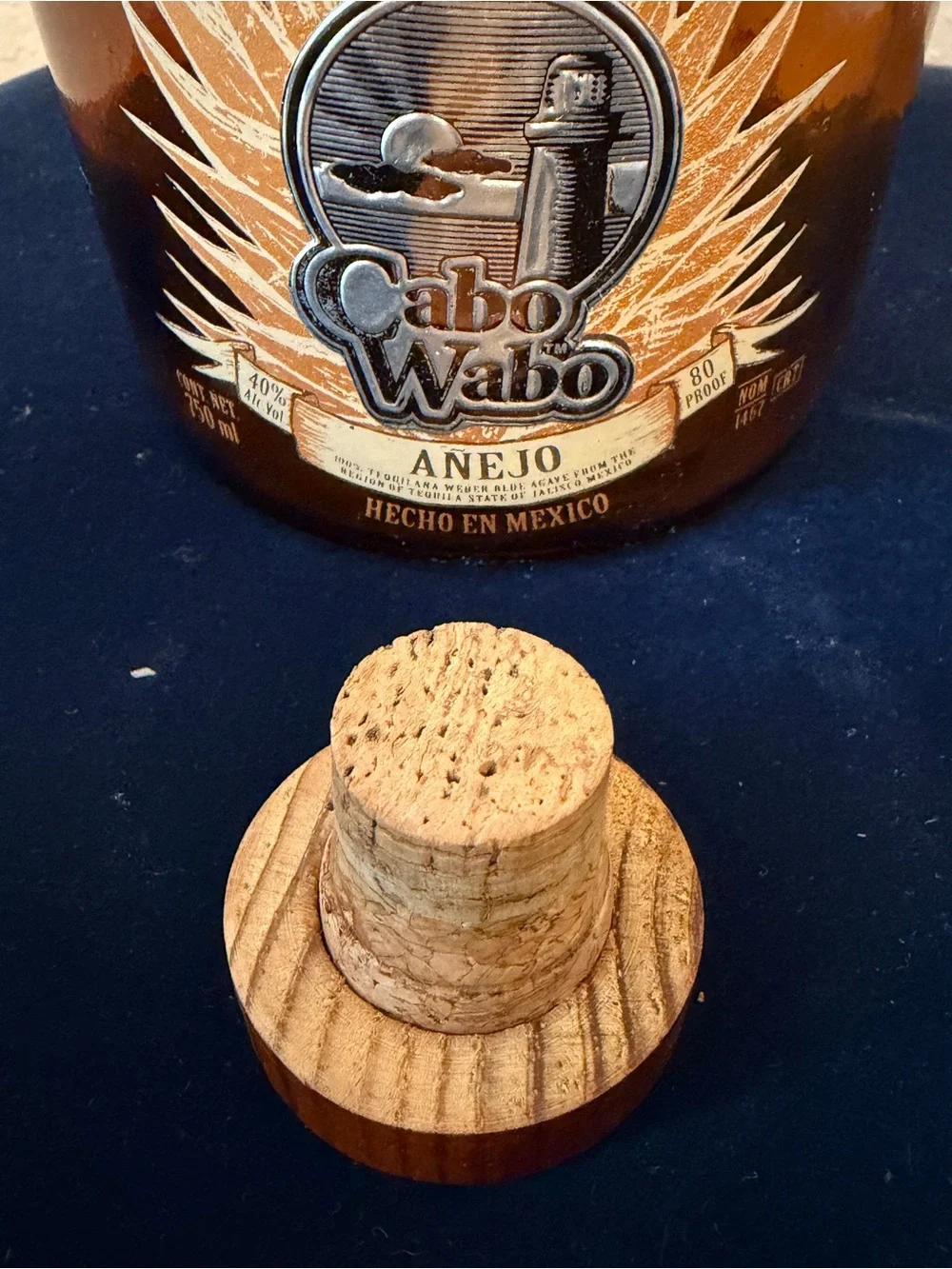 Empty Vintage Cabo Wabo Añejo Tequila Glass Bottle – Lighthouse Label (750ml)